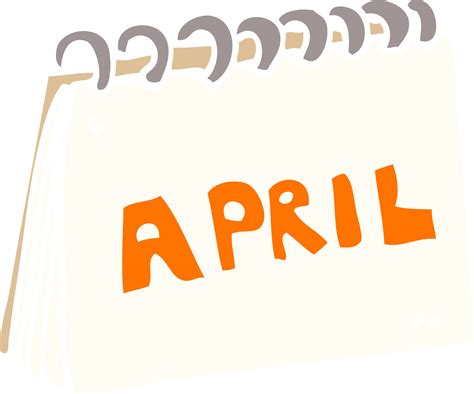 cartoon doodle calendar showing month of april 12173691 Vector Art at ...