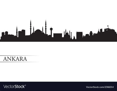 Ankara city skyline silhouette background Vector Image