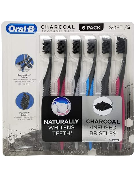 Amazon.com : Oral-B Toothbrush Charcoal Infused CrossAction Bristles ...