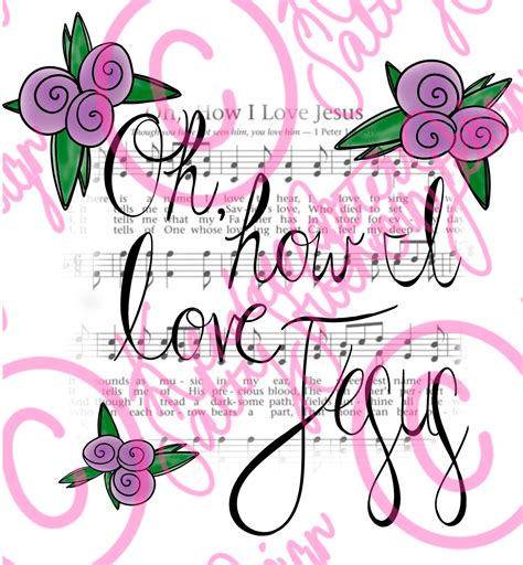 Oh How I Love Jesus Hymnal Handwritten PNG. Design Download - Etsy