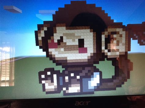 Monkey pixel art. | Minecraft Amino