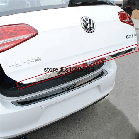 Accessories FIT FOR 2013 2016 VW GOLF 7 MK7 CHROME REAR TRUNK BOOT DOOR LID COVER GARNISH TRIM ...