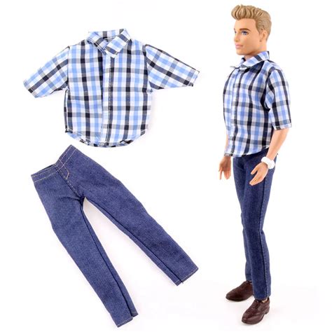 1 PC Ken Doll's Clothes Suit Casual Wear Plaid Doll Clothes Jacket ...