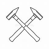 Coloring Page With Hammer For Kids Stock Vector  Illustration Of sketch template