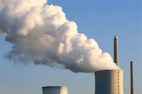 Pollution from Coal Power Plant Stock Photo - Image of atmosphere, blue ...