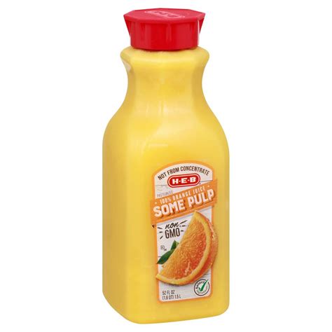 H-E-B 100% Orange Juice - Some Pulp - Shop Juice at H-E-B