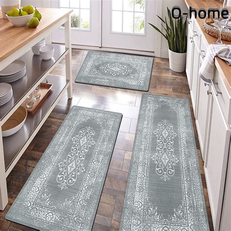 O-home Boho Kitchen Rug Sets 3 Piece Non Slip Washable Kitchen Rugs And Mats With Runner ...