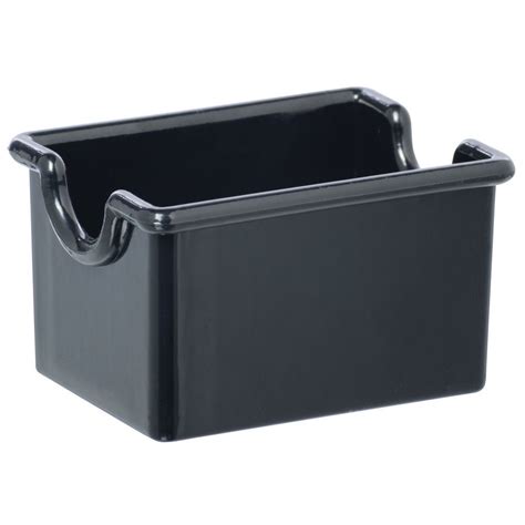 HUBERT® Black SAN Plastic Sugar Packet Holder - 3 3/8"L x 2 1/2"W x 2"H