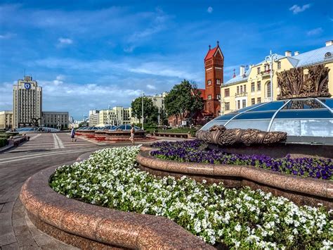 Immense and Beautiful Independence Square in Minsk, Belarus