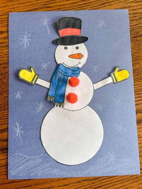 Build A Snowman Craft (With Free Printable Template) - Fox Farm Home