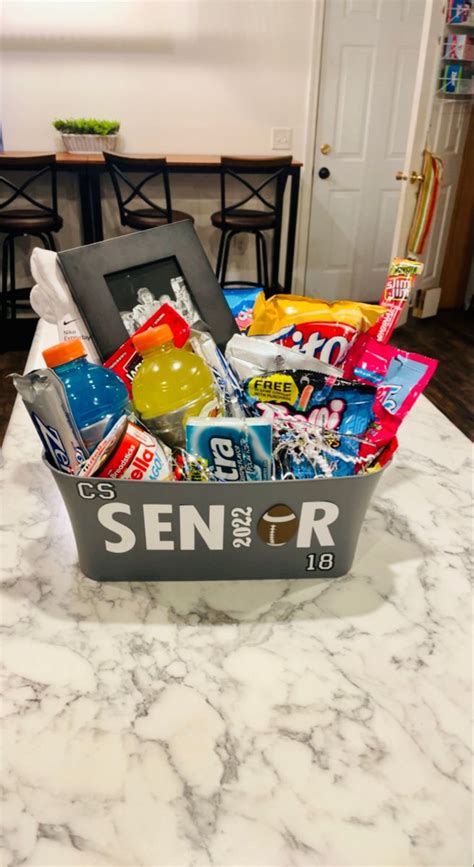 Senior night basket! 💙💛 | Senior night gifts football, Volleyball ...