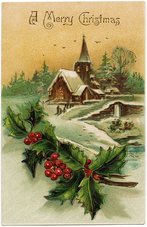 Free Vintage Merry Christmas Clip Art