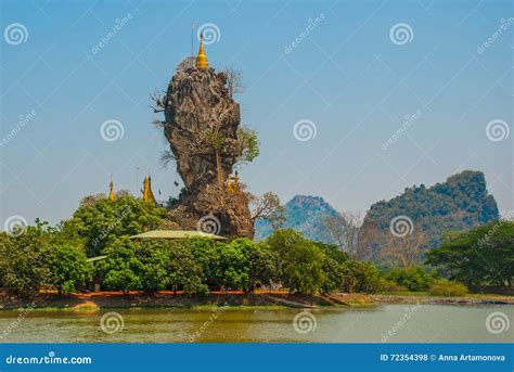 Kyauk Kalat Pagoda. Mawlamyine, Hha-an. Myanmar. Burma. Small Pagodas ...