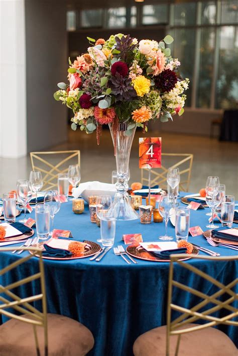 A Navy Blue and Burnt Orange Wedding - Flora Nova Design - Premier ...