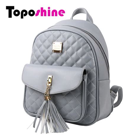 Toposhine 2017 Fashion Women Backpacks Black PU Leather Lady Backpacks ...