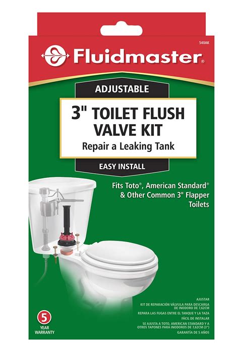 Fluidmaster 540AKRP5 3-Inch Complete, Adjustable Toilet Flush Valve Repair Kit , Black: Buy ...