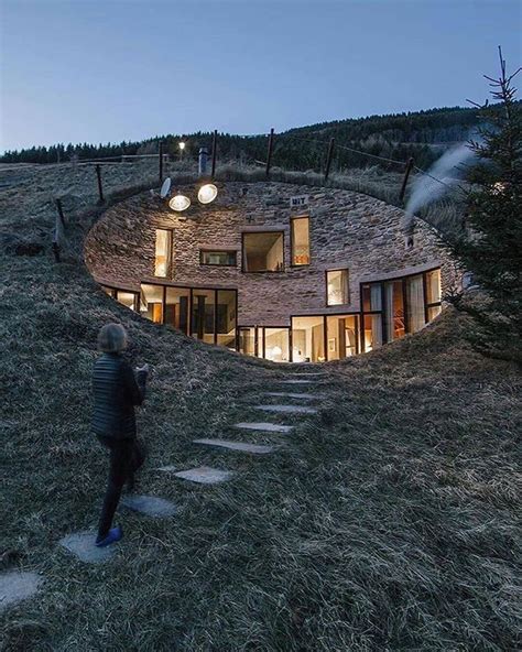 Hidden cabin inside of a hill in Vals, Switzerland 😍 Who’d you self ...