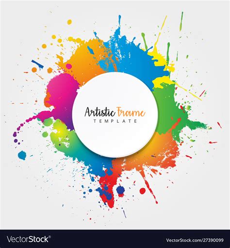 Artistic frame banner colorful design Royalty Free Vector