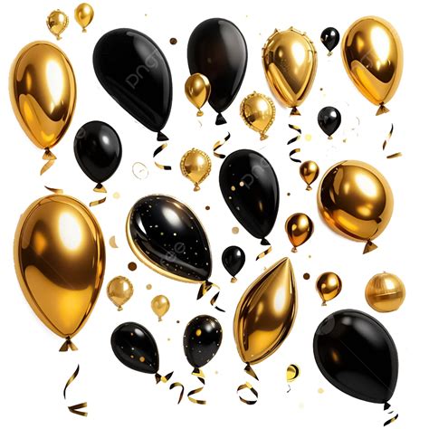 Black And Gold Balloons Collection, Balloons Collection, Black Balloons ...