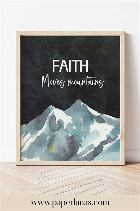 Faith moves mountains bible verse wall art. | Etsy in 2020 | Bible verse wall art, Bible verse ...