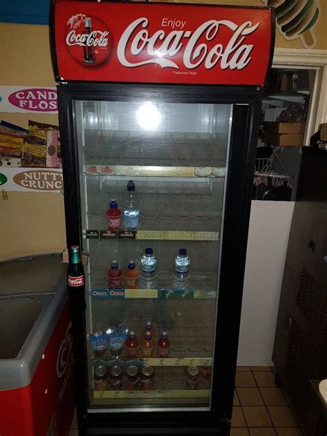 Coca-Cola display fridge True single glass door W68xD72xH200cm including shelves. Good condition ...