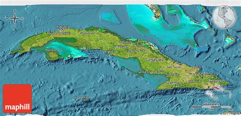 Satellite 3D Map of Cuba