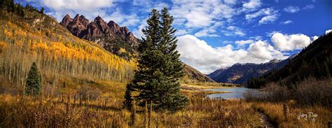 A Maroon Bells Morning Panorama - Michigan.Photography