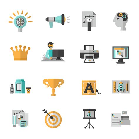 Branding Icon Flat Set 462195 Vector Art at Vecteezy