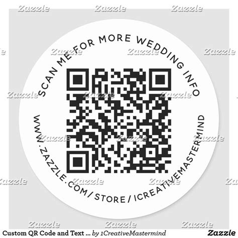 Custom QR Code and Text Wedding Label Sticker | Zazzle | Wedding labels, Sticker labels ...