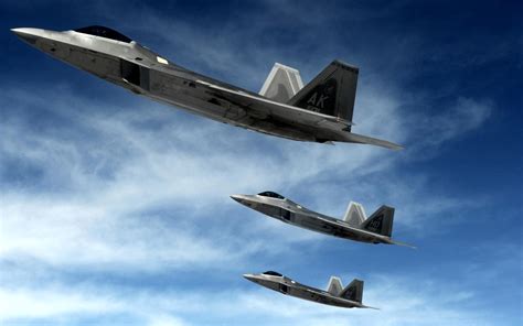 F 22 Raptors Stealth Fighters Wide - High Definition Wallpaper