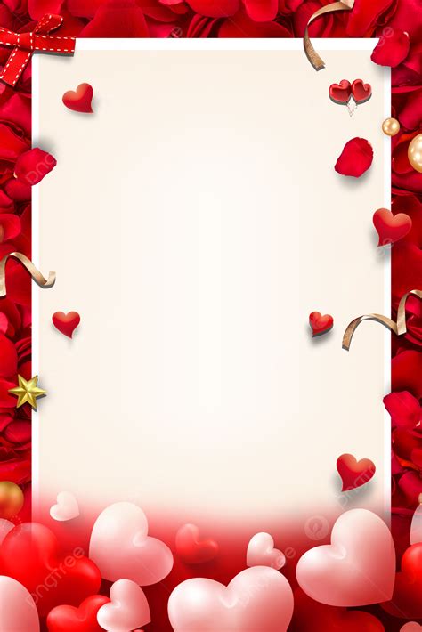 Red Rose Love Heart 520 Valentines Day Poster Background Wallpaper ...