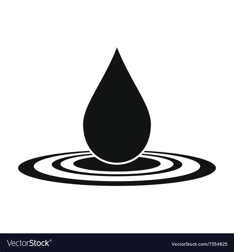 Water drop black simple icon Royalty Free Vector Image