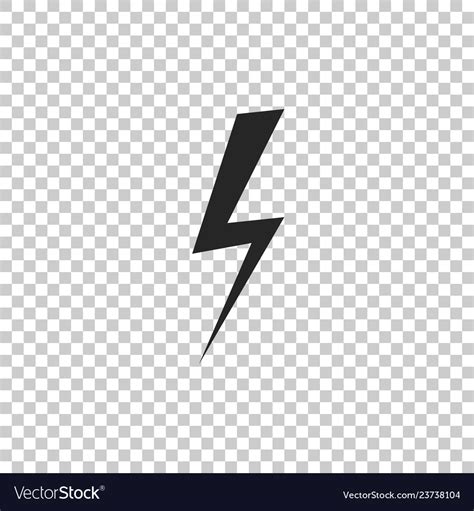 Lightning bolt icon on transparent background Vector Image