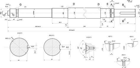 Drawing Of The Shaft With Cuts Dimensions And Callouts Stock Illustration - Download Image Now ...