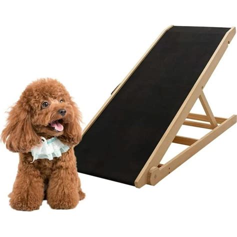 BOZTIY Dog Ramp with Non-Slip Rubber Mat 4 Level Adjustable 39 in. L x ...