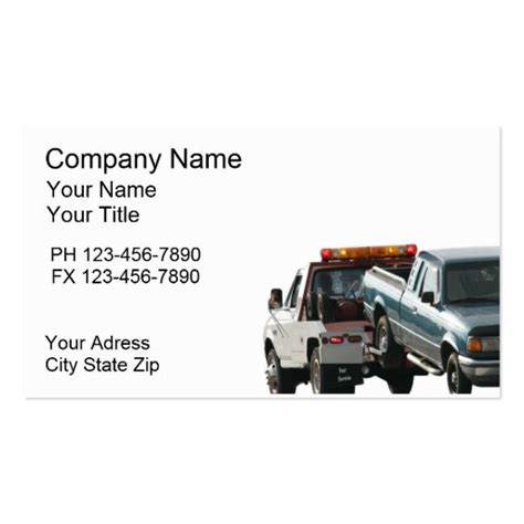 Towing Business Card Templates | BizCardStudio