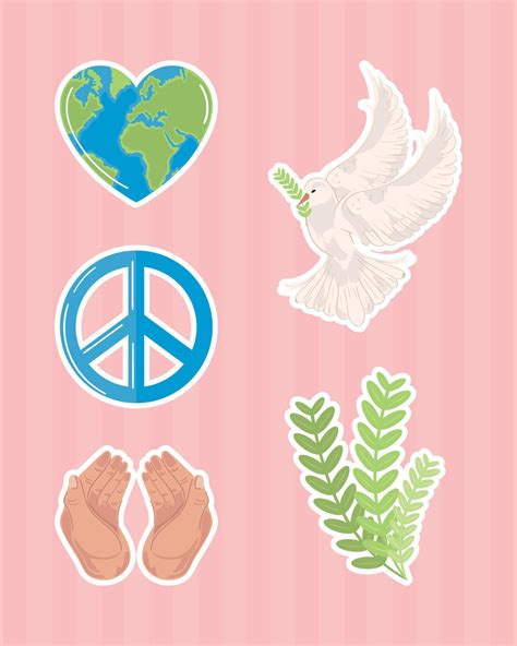 set stickers of peace 10966847 Vector Art at Vecteezy