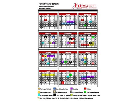 Harnett County Schools Calendar 2023-2024 (Holiday Breaks)