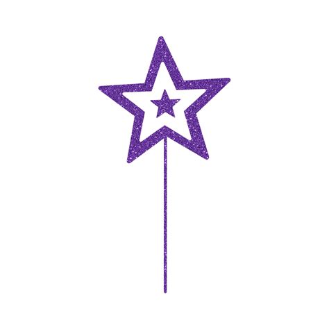 Purple Glitter Star Stick 14968368 PNG