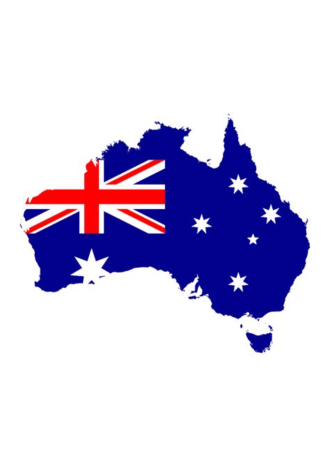 Australian Map Flag Clipart Free SVG File - SVG Heart