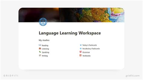 Language Learning Notion Template