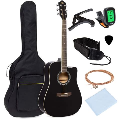 Best Choice Products 41in Full Size Beginner Acoustic Cutaway Guitar Kit - Play Guitars