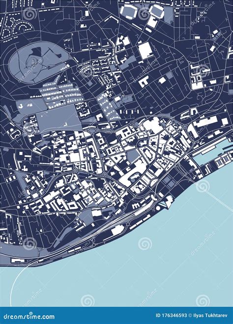 Map of the City of Dundee, Scotland, UK Stock Illustration ...