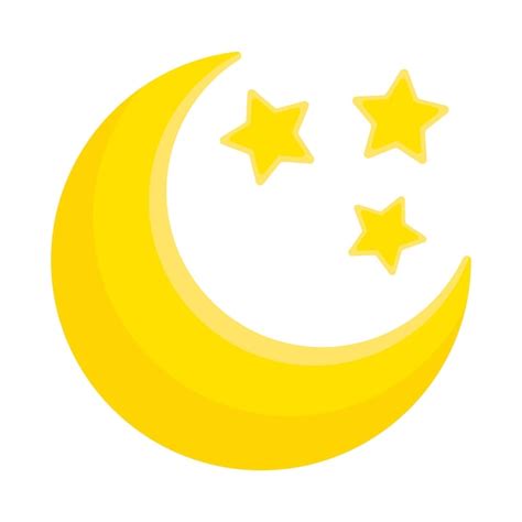 Premium Vector | Moon and stars closeup icon Abstract moon Yellow moon ...