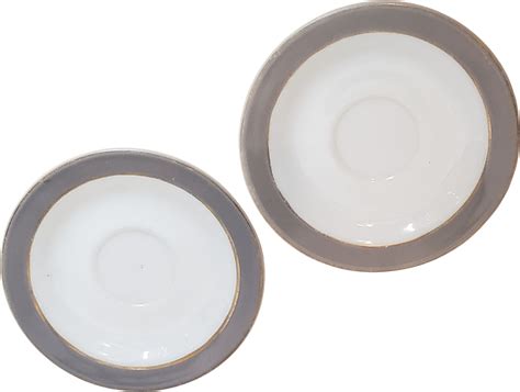 Vintage 50s/60s Saucer Gray With Gold Trim Set Of 2 Small 6 Inch By pyrex | Shop THRILLING