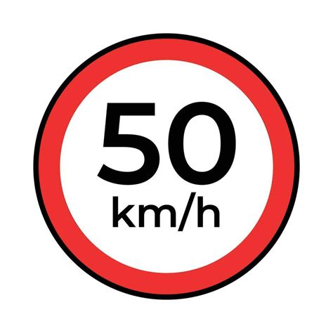 speed limit 50 road or road sign vector, simple design on white background. 28124754 Vector Art ...