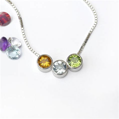 birthstone necklace in sterling silver by lilia nash jewellery | notonthehighstreet.com