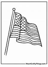 Waving American Flag Coloring Page sketch template