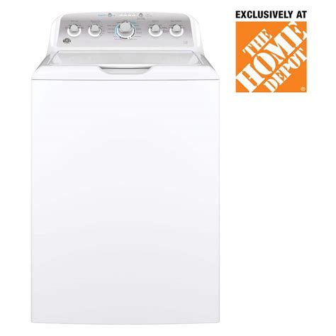 GE 4.6 cu. ft. High-Efficiency White Top Load Washing Machine with Sanitize with Oxi, ENERGY ...