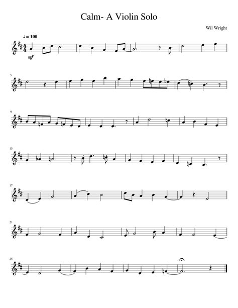 Calm- A Violin Solo Sheet music for Violin | Download free in PDF or ...